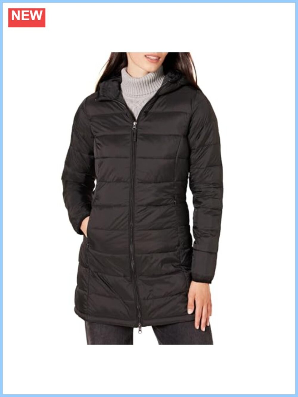 Lightweight Water-Resistant Packable Hooded Puffer Coat